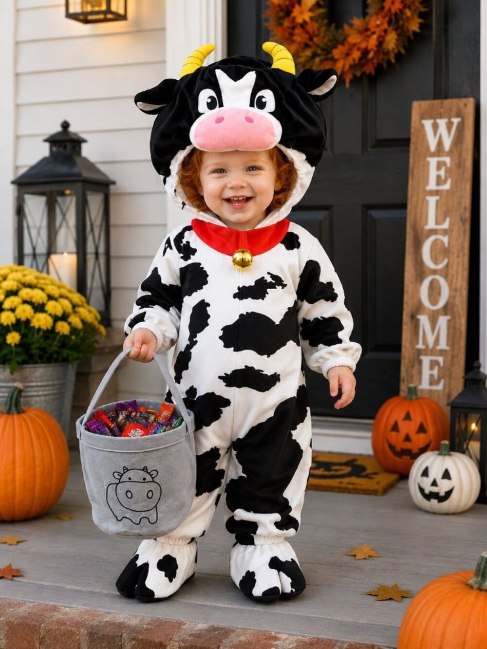 Cow Halloween Costume with Candy Bag Toddler 18 to 24 Months